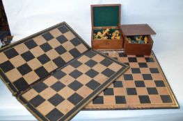 Chess Interest - Two chess sets, one by Jaques in carved box wood and ebony together with a