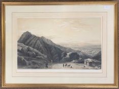 Thomas Picken (c.1815-1870), 'Kussowlie and the Plains Beyond' (no.1 sunrise), chromolithograph,