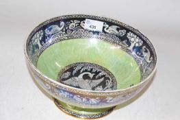 A New Hall Hanley lustre bowl with facsimile signature for Lucien Boullemier decorated with exotic