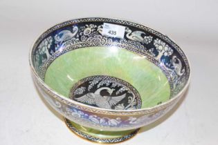 A New Hall Hanley lustre bowl with facsimile signature for Lucien Boullemier decorated with exotic