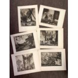 After Frank William Brangwyn (1867-1956), Six monochrome lithographs laid on card, inscribed '