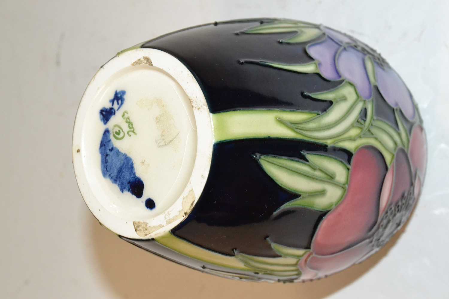 A Moorcroft vase of ovoid form, decorated with the anemone tribute pattern after a design by Emma - Image 2 of 2
