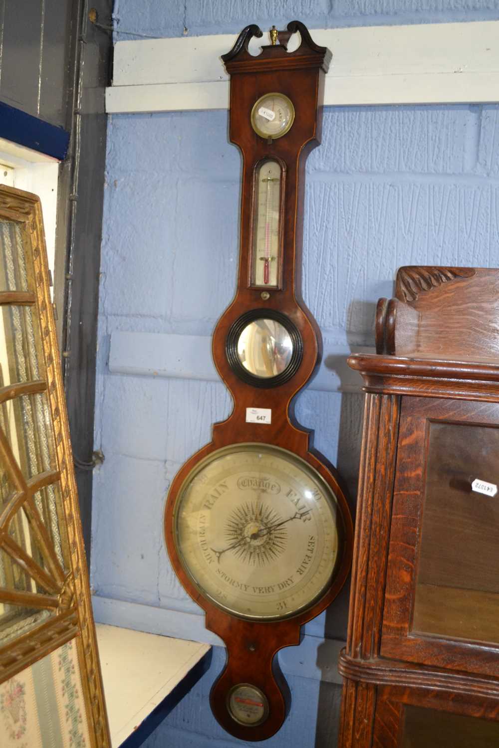 A Georgian mahogany cased barometer by Caniti, Hatton Garden, London