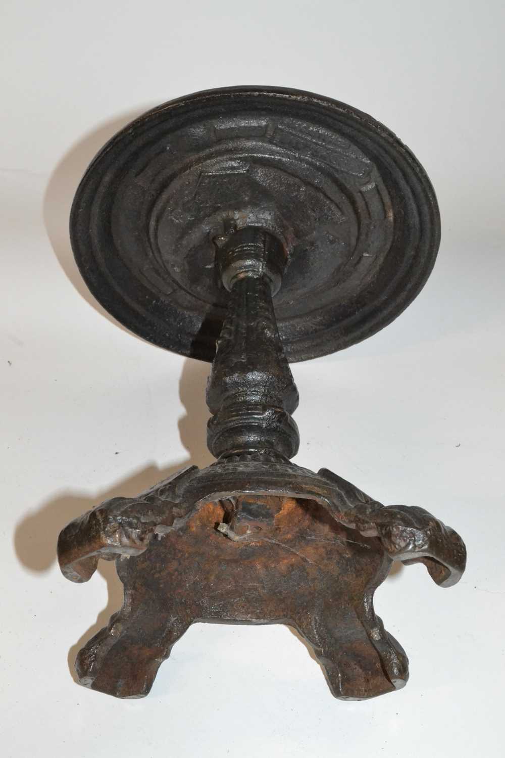 Novelty cast iron stand or trivet marked Auld Lang Syne, 27cm high - Image 2 of 4