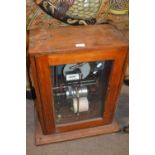 Cased scientific barograph set in a hardwood case with glazed door, one labelled LEA Integrater Unit