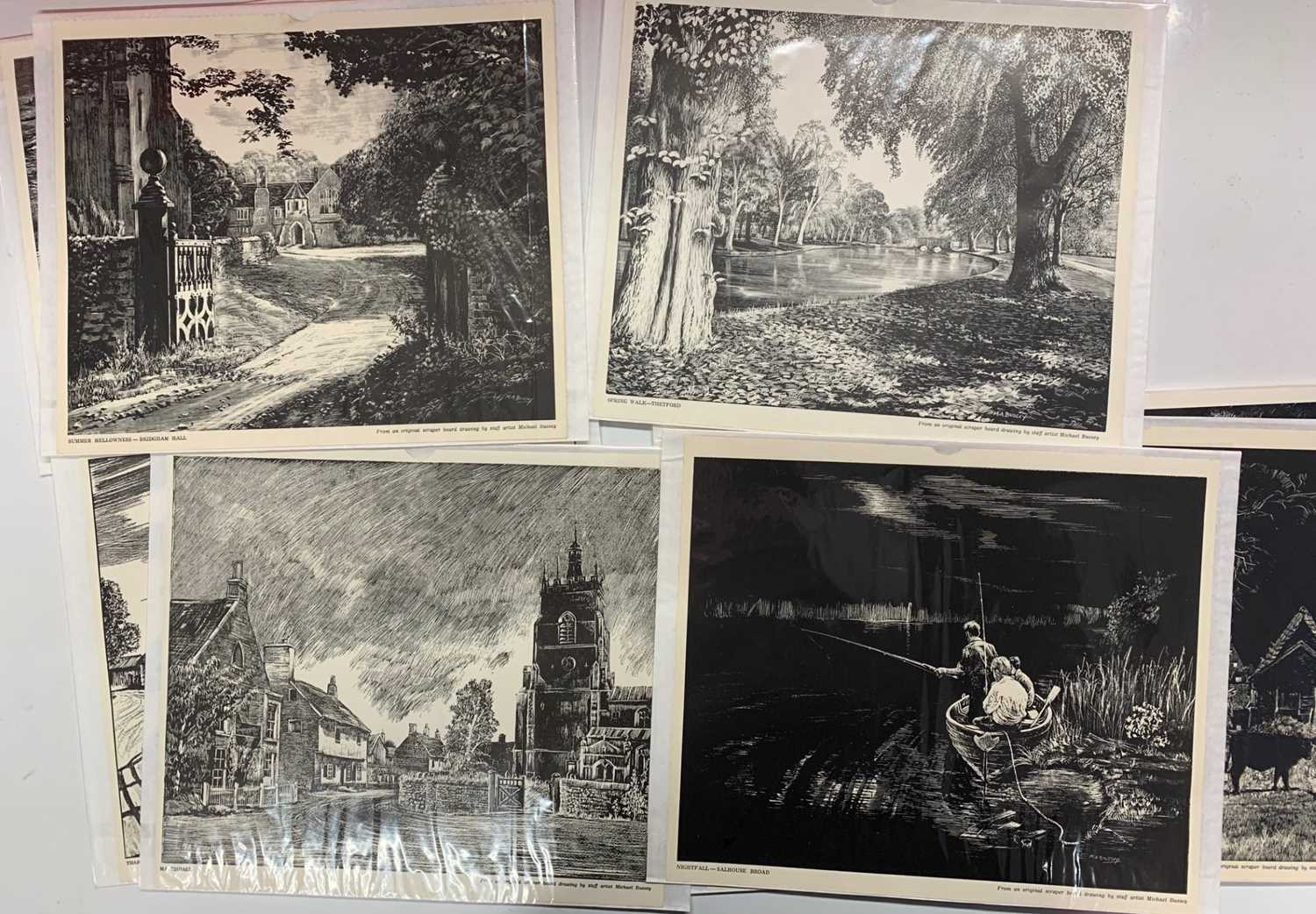 After Micheal A. Bussey (British, 20th century), 12 monochrome lithographs after the original - Image 2 of 2