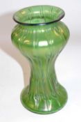A Loetz style Art Nouveau vase, green with some irridescence, 19cm high