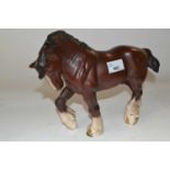 A Beswick model of a working horse in matt glaze