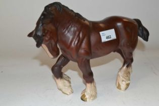A Beswick model of a working horse in matt glaze