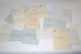 Envelope containing a quantity of autographs of mainly military and political figures from the
