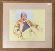 Mary Millar Watt (1924-2003), Portrait of a seated man, oil pastel on paper, signed and dated