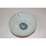 An English porcelain 18th Century slop bowl with painted floral design, the interior with a