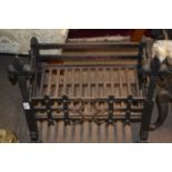 Cast iron fire basket, 50cm wide