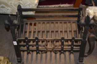 Cast iron fire basket, 50cm wide