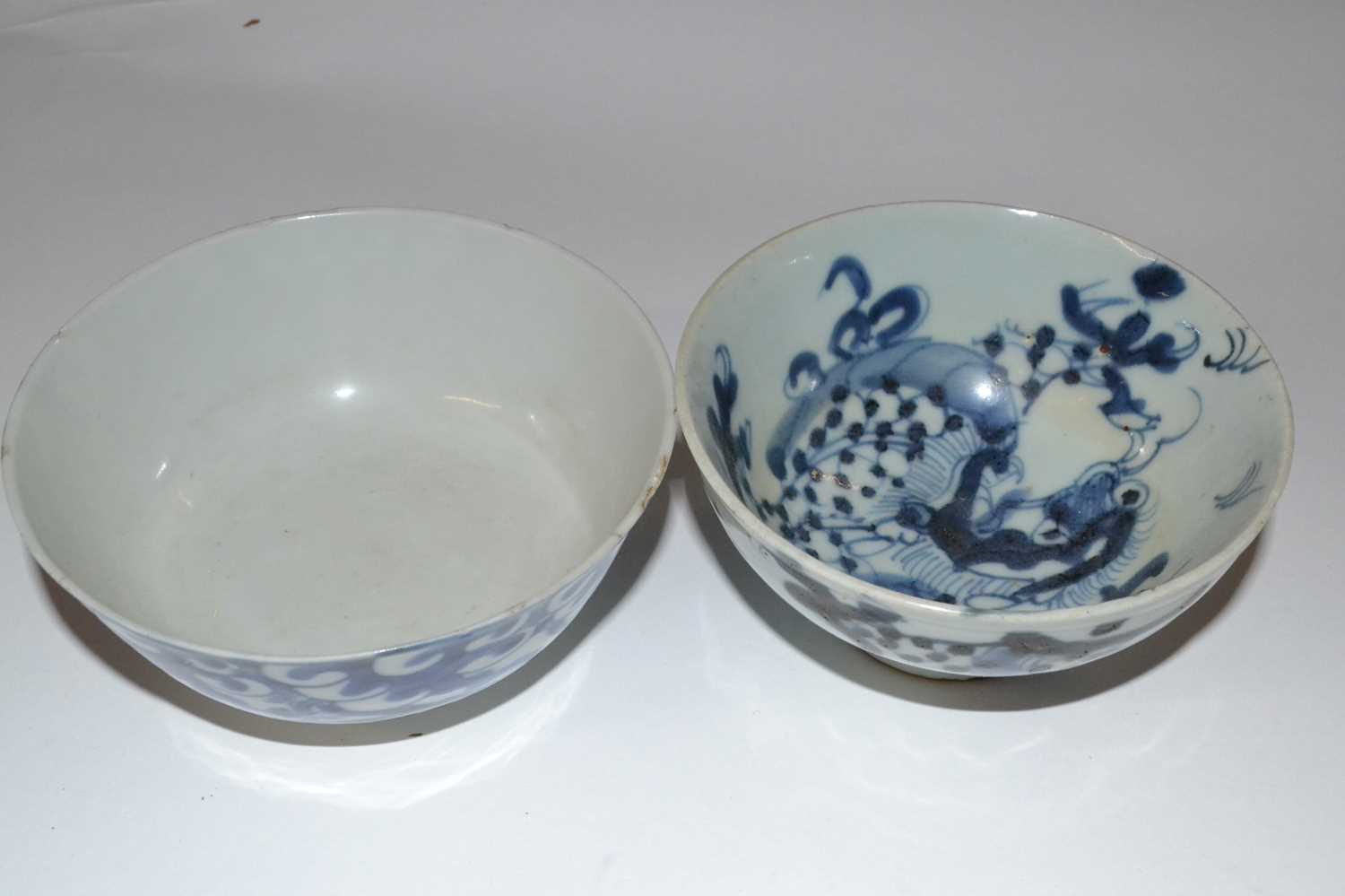 Two 19th Century Chinese porcelain bowls, one decorated with the dragon chasing the flaming pearl ( - Image 2 of 3