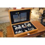 A canteen of Ancestor silver plate cutlery by Webber & Hill