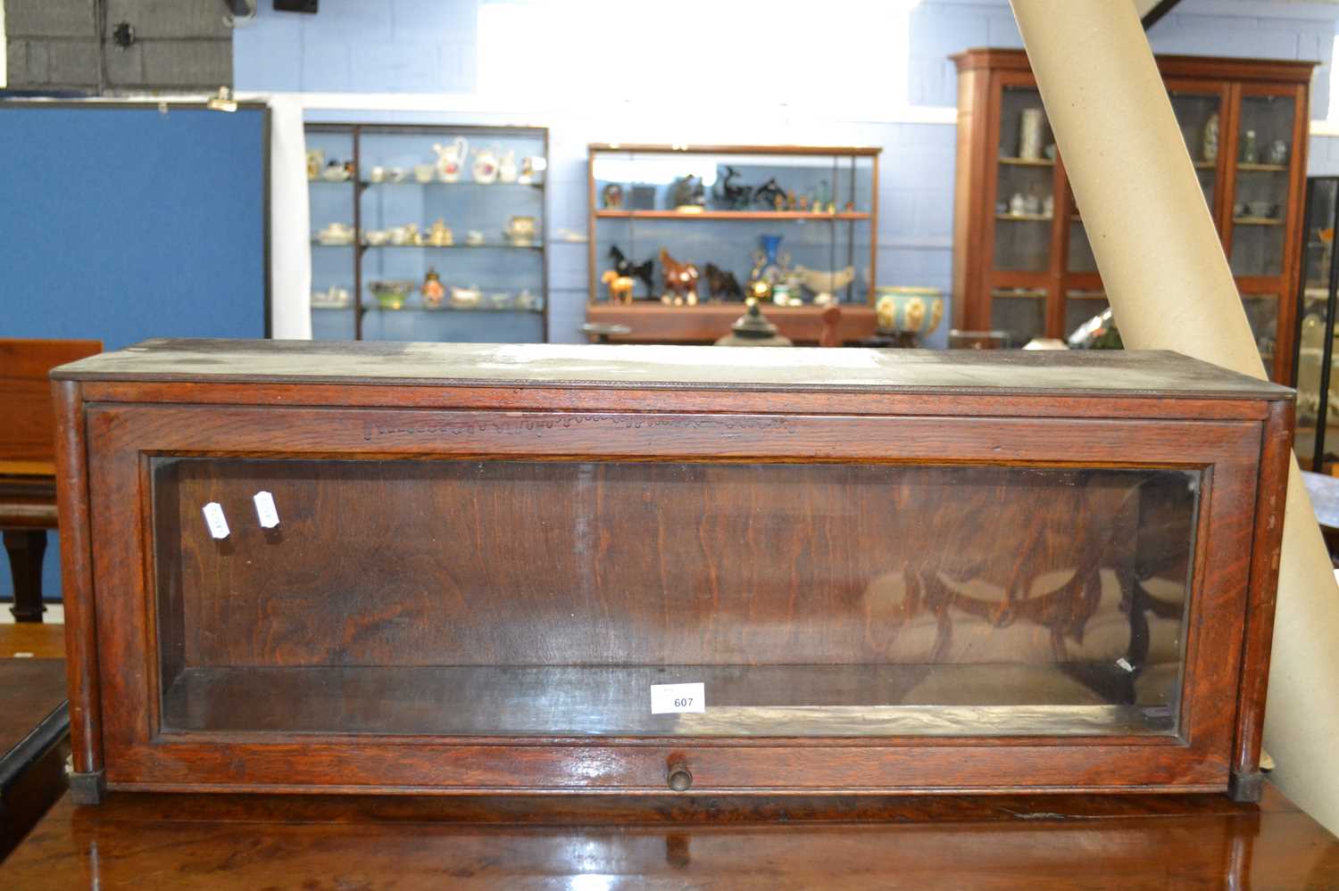 A single section from an oak stacking bookcase, 87cm wide