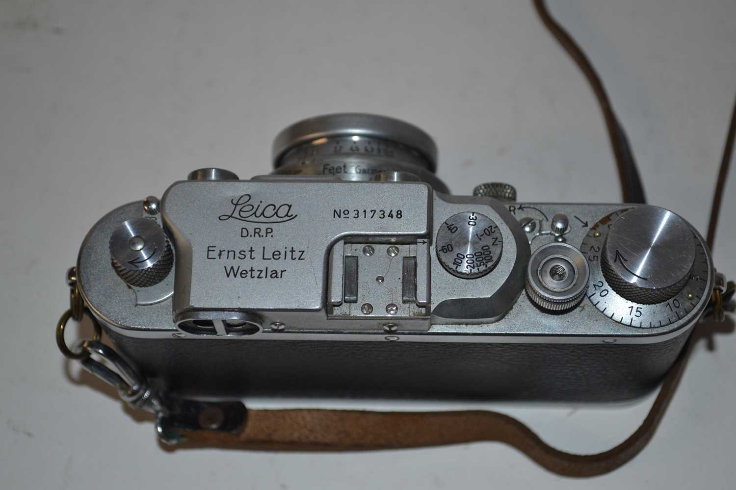 Camera and Photography Interest - A Leica IIIB 1939 NO317348 with Summar 5cm lens, Elmar 9cm lens, - Image 3 of 7