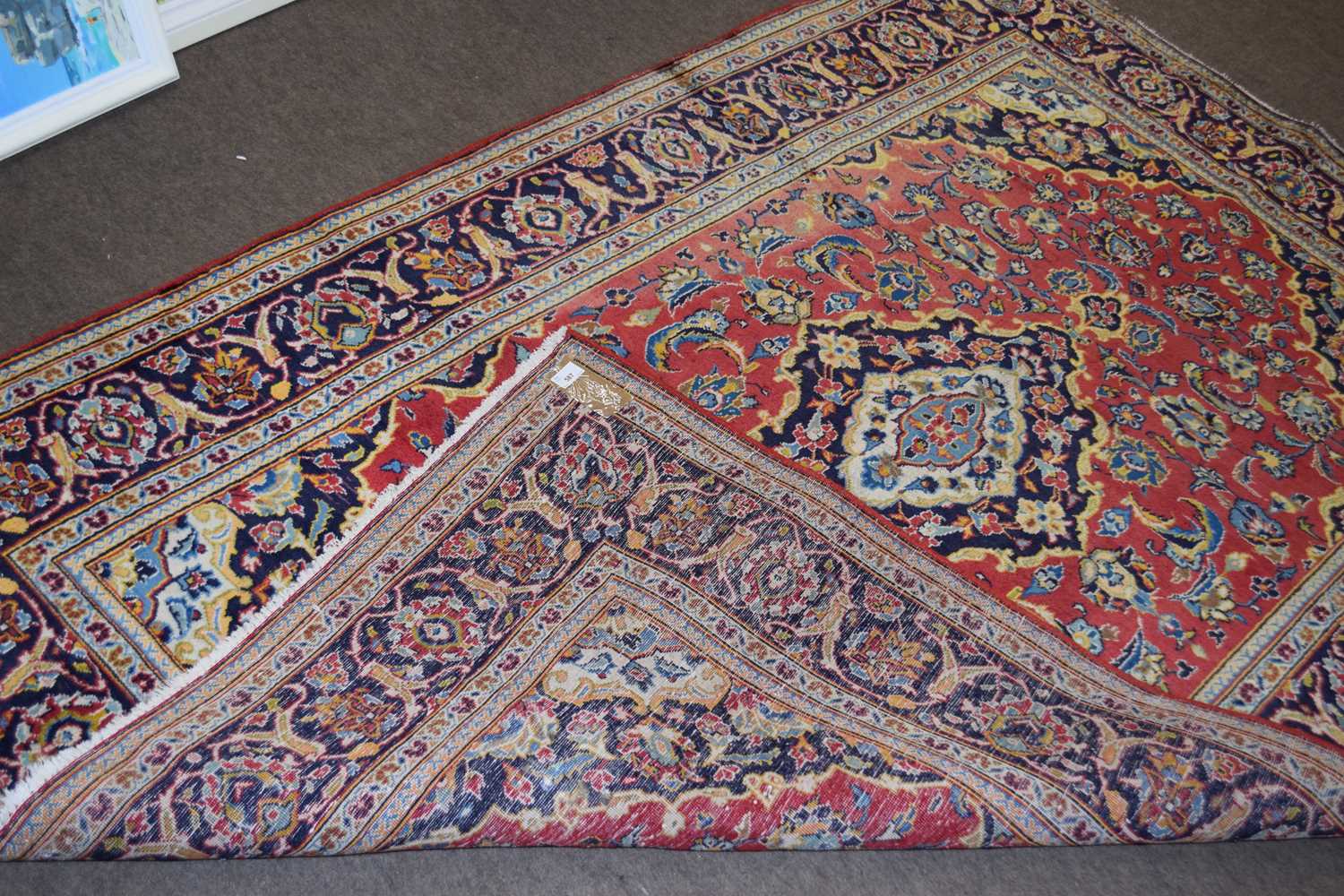 A contemporary Kashan rug with central red panel, 2.12 x 1.4 metres - Image 3 of 3