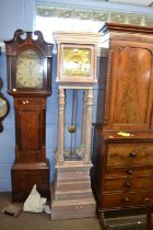 18th Century thirty hour long case clock movement set in a modern architectural limed oak case