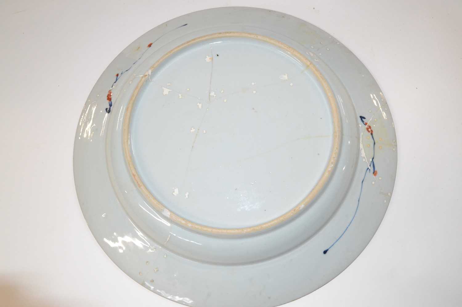 An 18th Century Chinese porcelain charger, Qianlong period, decorated in Imari style (broken and - Image 2 of 2