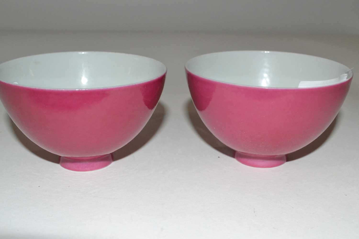 Chinese Porcelain Ruby/Pink Monochrome Bowls - Image 3 of 3