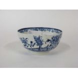 Lowestoft porcelain slop bowl with flowers and bamboo fence pattern