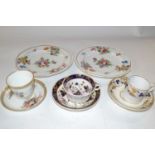 Group of 19th Century English porcelain wares including a Derby coffee can and saucer, two Derby