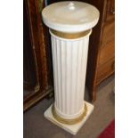 A composition jardiniere stand of ribbed circular form, 92cm high