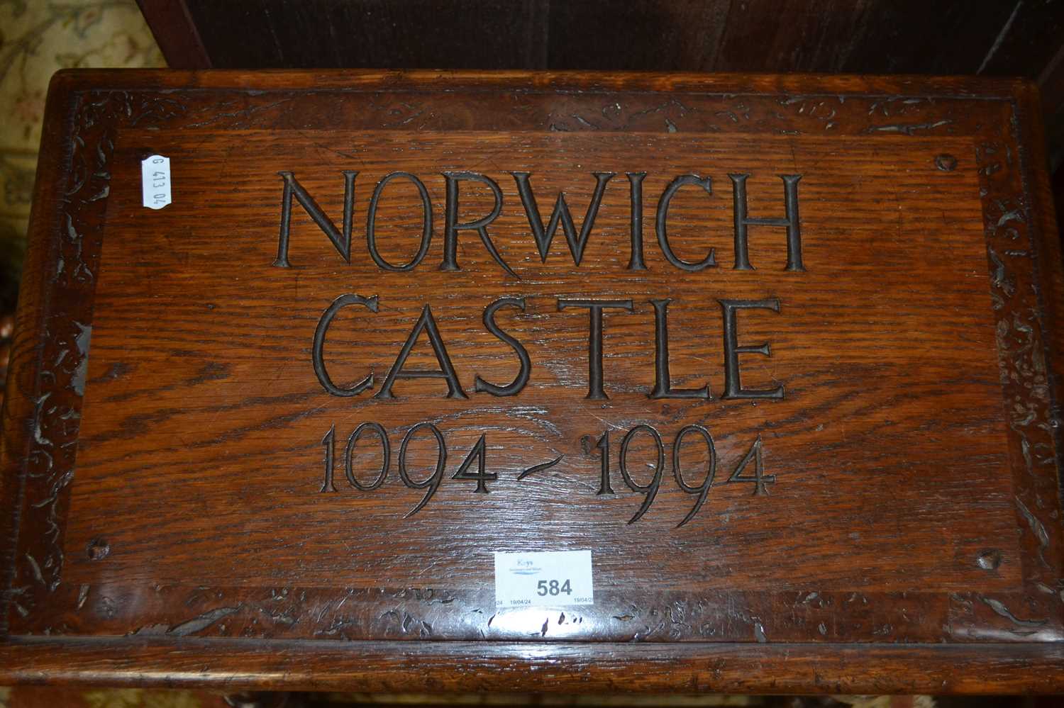 Simon Simpson contemporary oak stool produced for the 900th anniversary of Norwich Castle with - Image 2 of 2