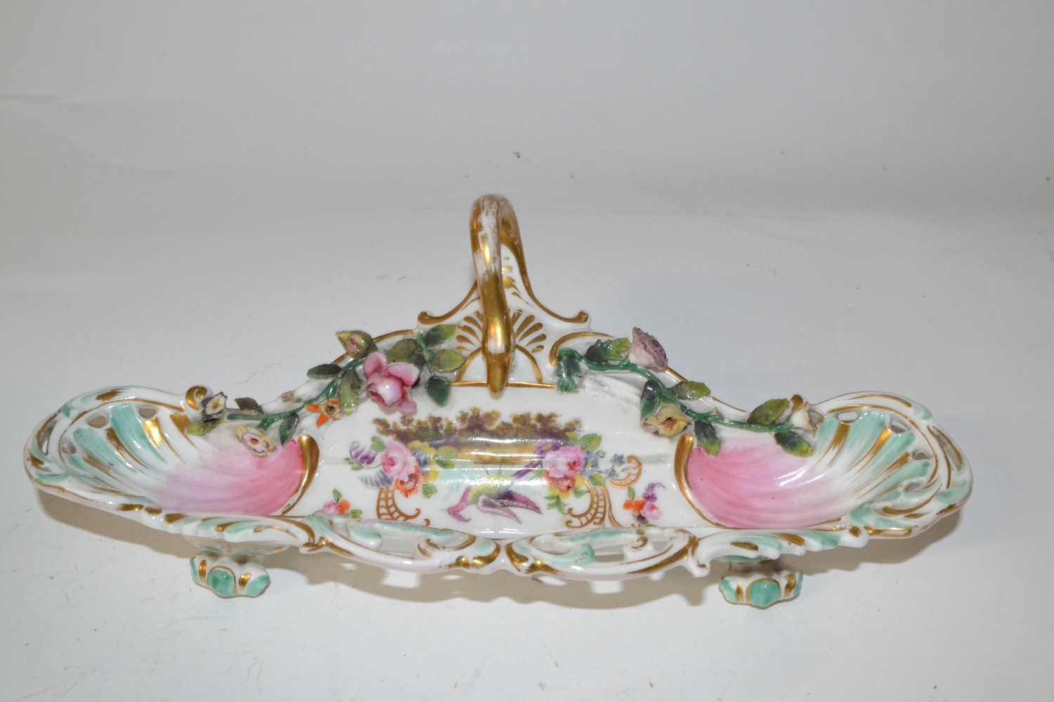 A box containing Royal Albert porcelain flowers and two wheelbarrows and further porcelain tray - Image 3 of 4