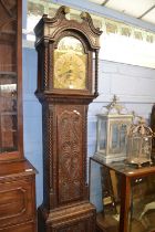 Benjamin Simpson, a Georgian brass faced long cased clock with thirty hour movement set in a later