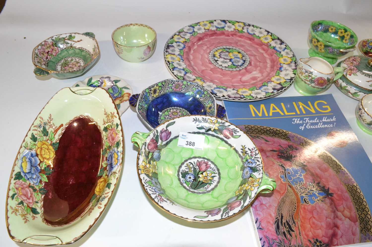 A quantity of Maling lustre wares, various bowls, a plate with floral design, toast rack and jam pot - Image 3 of 4