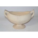 Fulham pottery matt glazed flower vase or urn, 29cm diameter, indistinct factory mark to base