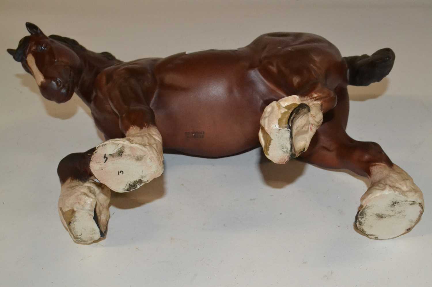 A Beswick model of a working horse in matt glaze - Image 2 of 2