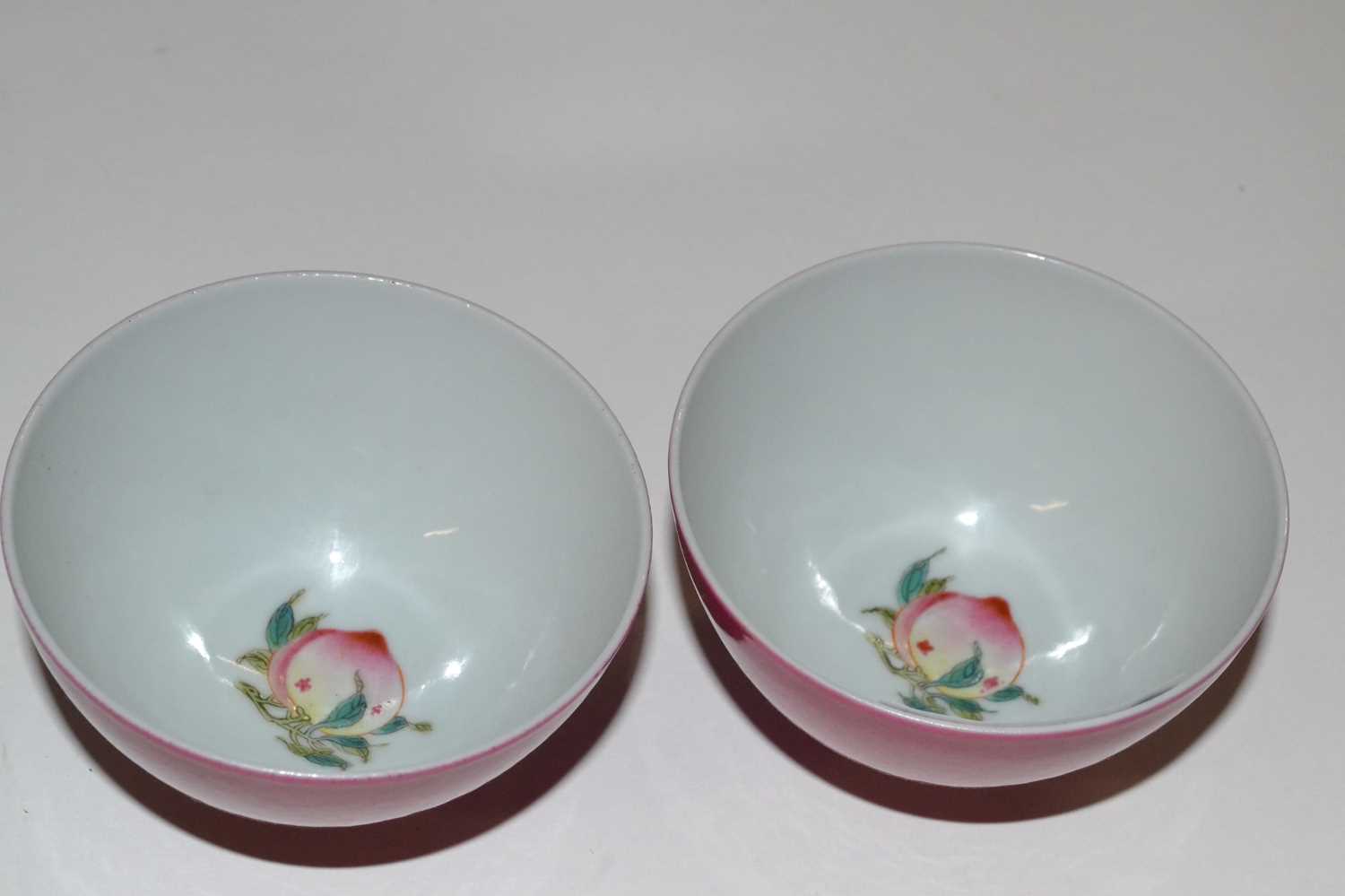 Chinese Porcelain Ruby/Pink Monochrome Bowls