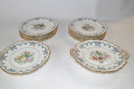 Quantity of 19th Century English porcelain dinner wares comprising ten dinner plates and two serving