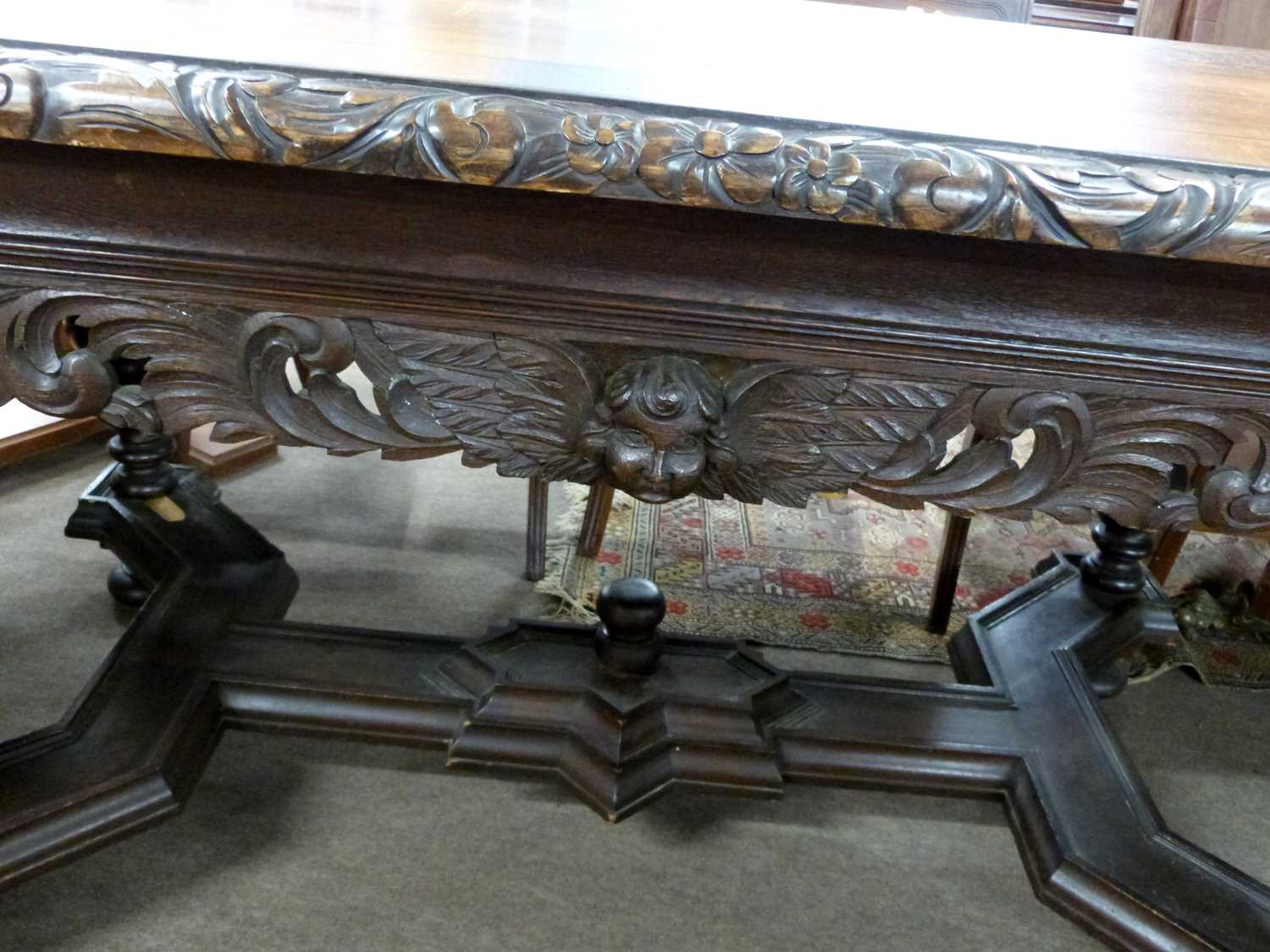 A 19th Century central European writing table or desk with two freize drawers, inlaid top with - Image 4 of 4