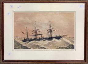 A. Burroughs (British, 19th century),'Steam Yacht "Ceylon", Gulf of Lyons, March 28th 1884',