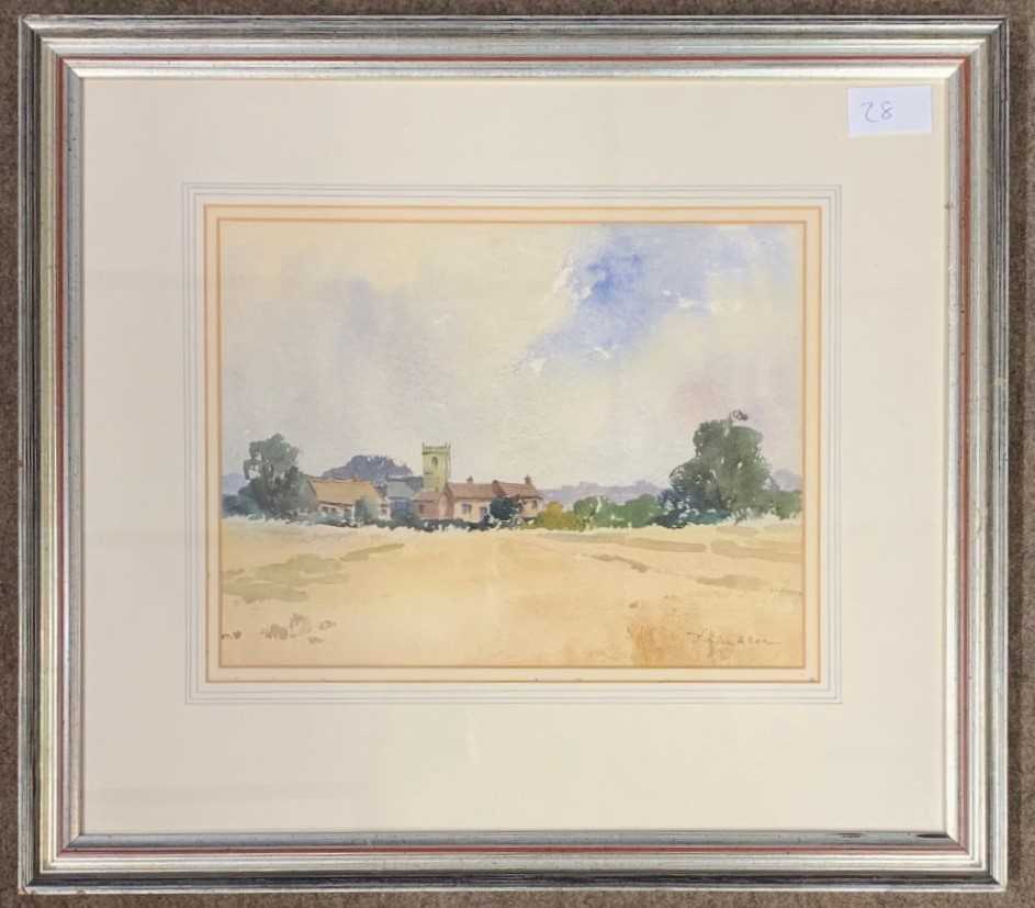 Doreen Allen - Massingham from Rudham Lane, w/c, framed and glazed