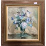 Colin Campbell (b. circa 1894), Still life of flowers in a glass vase, oil on board, signed,