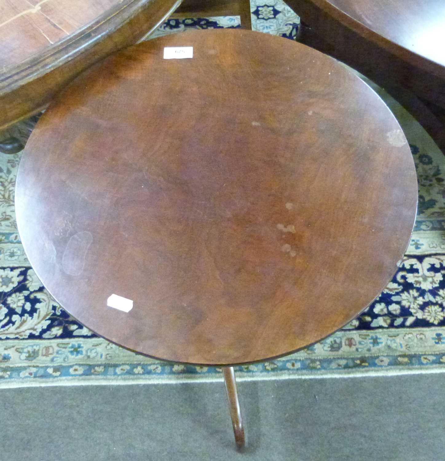 Georgian mahogany wine table with circular top over a tapering column and tripod base, 72cm high - Image 2 of 2