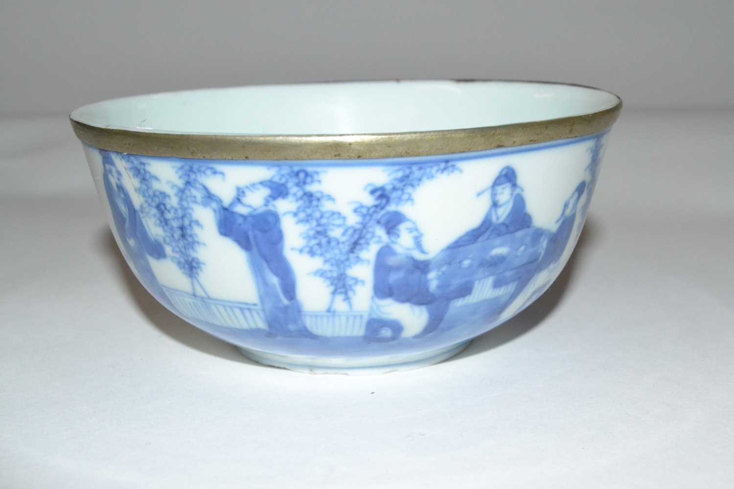 A further Chinese porcelain bowl decorated with figures in a garden setting (Inventory 336), 11cm - Image 2 of 3