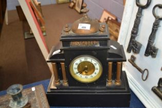 Black slate Victorian mantel clock
