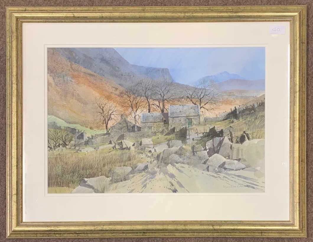 Malcolm Edwards RCA (British, 20th/21st century), Welsh Farm, watercolour, signed, 35x53cm, framed