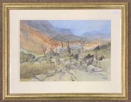 Malcolm Edwards RCA (British, 20th/21st century), Welsh Farm, watercolour, signed, 35x53cm, framed