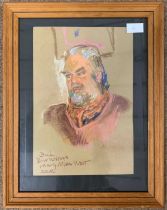 Mary Millar Watt (1924-2003), Portrait of Brian, oil pastel on paper, inscribed 'Brian Best Wishes