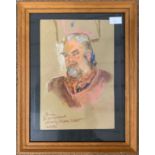 Mary Millar Watt (1924-2003), Portrait of Brian, oil pastel on paper, inscribed 'Brian Best Wishes