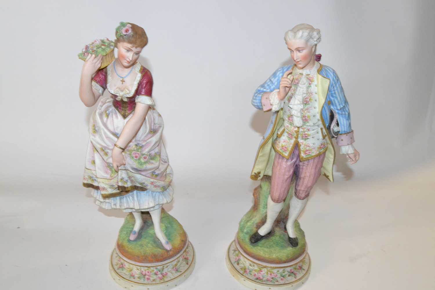 Pair of 19th Century French Bisque Porcelain Figures