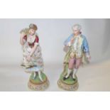 Pair of 19th Century French Bisque Porcelain Figures